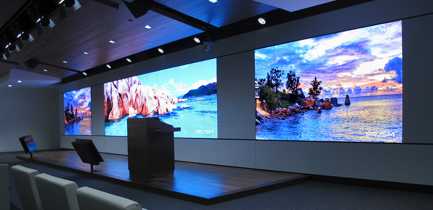video wall, noslar ti, wall mounted, monitor, video, display, waiting room, corporate, office, lobby