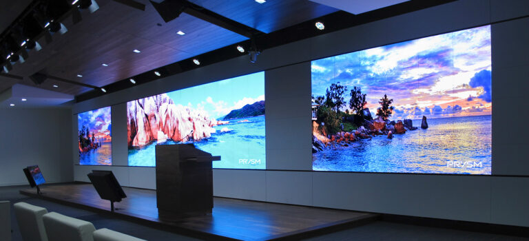 video wall, noslar ti, wall mounted, monitor, video, display, waiting room, corporate, office, lobby